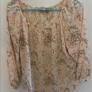 Larry Levine Pink/Nude Flower Blouse (4)